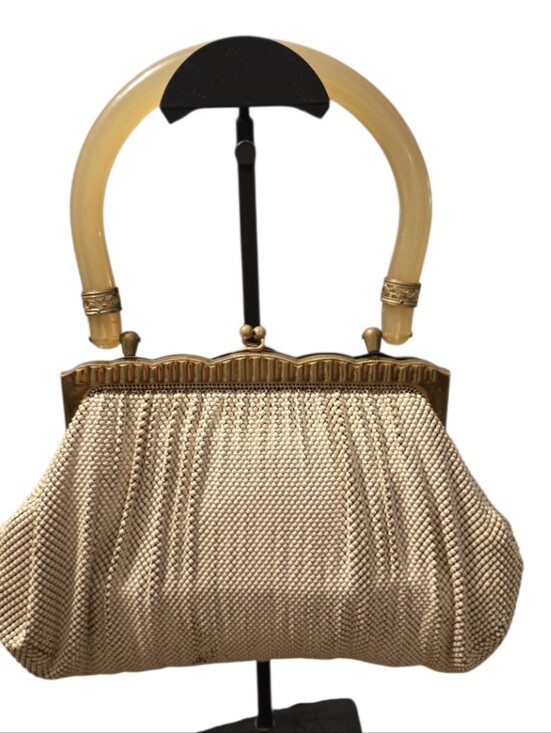 Whiting & Davis Handbags - Whiting And Davis 1930's-1950's Vintage Enamel Metal Mesh & Lucite Handbag EUC